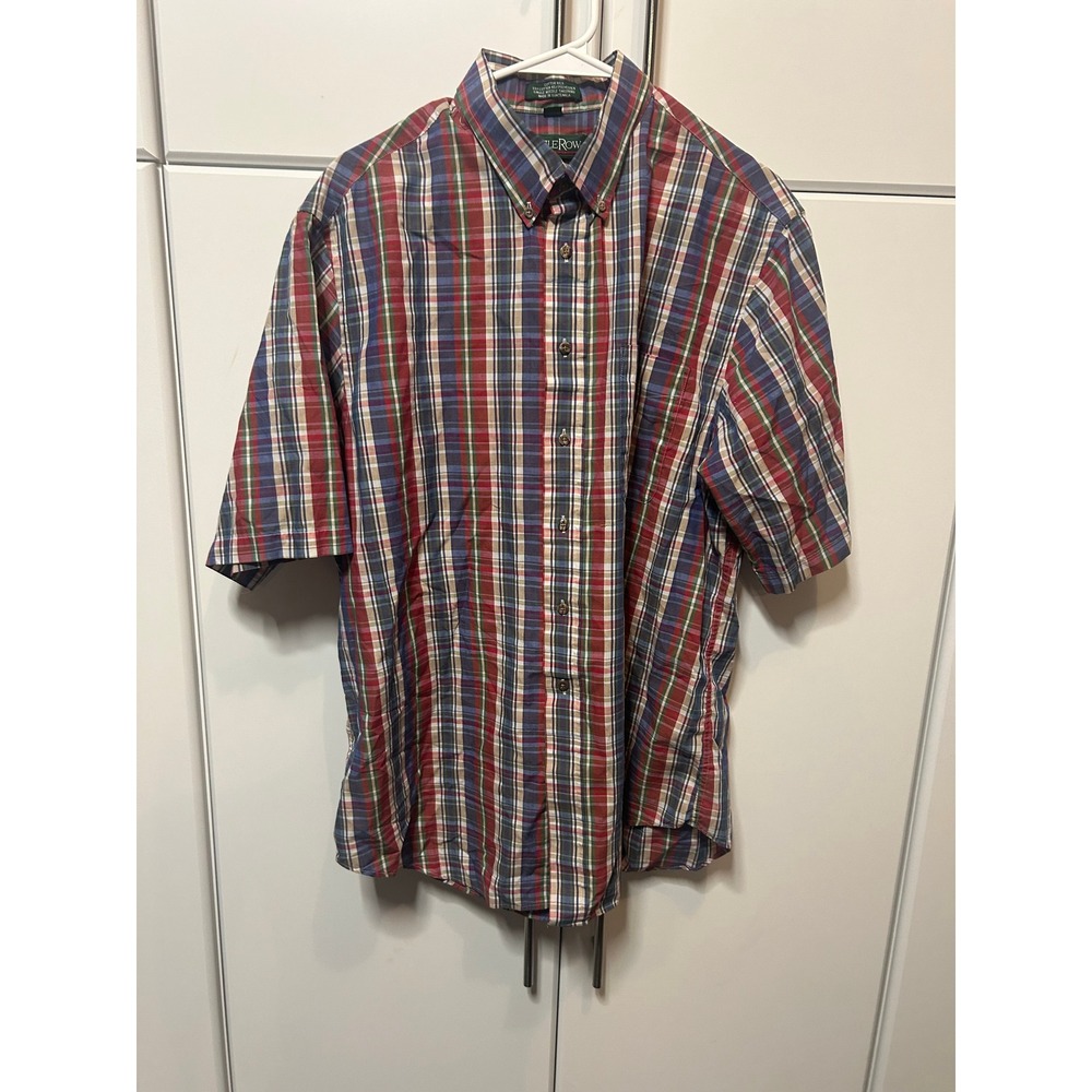 Savile Row Mens Short Sleeve Plaid Button Down‎ Shirt Cotton Rich Multi Color